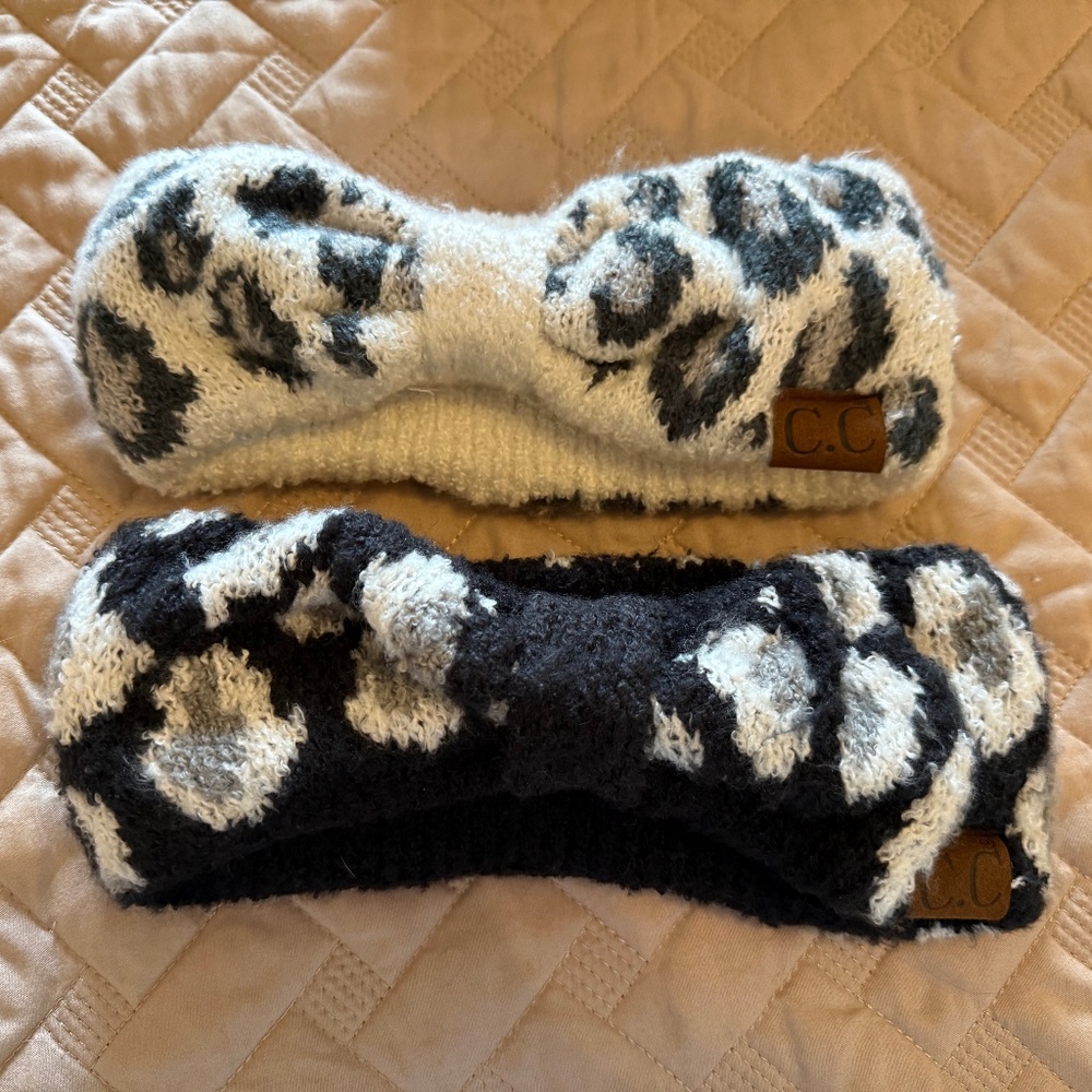 Gorgeous CC Winter Headbands - Black and White Cheetah Print
